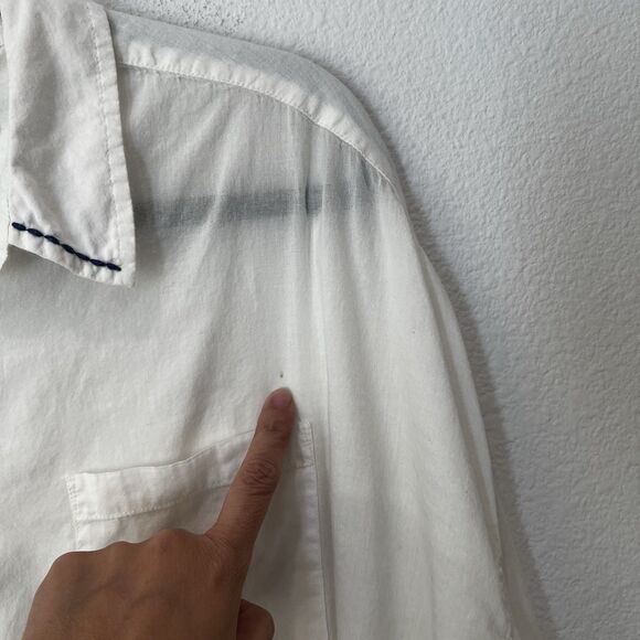 Anthropologie Allihop White Cotton Don’t Follow Me Top Sz S Boho Travel Resort - Picture 4 of 9